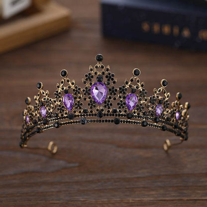 Buycenter Rhinestone Dark Crown - Baroque Halloween Dress-up Accessories - Buy Center