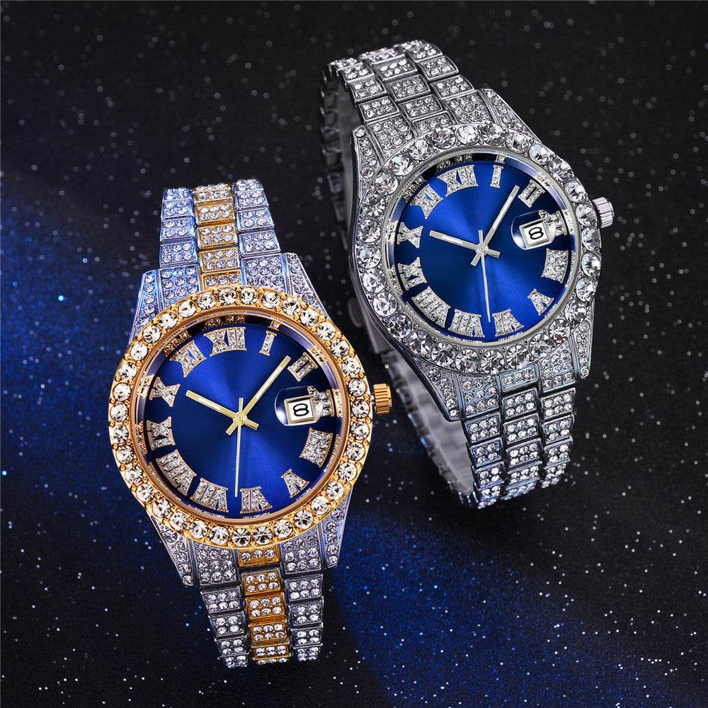Men's Hip Hop Quartz Watch - Stylish Steel Band, Full Drill Design - Buy Center