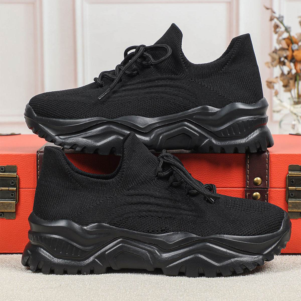 Buycenter Plus Size Sporty Women's Sock Shoes - Breathable Flyknit Design - Buy Center