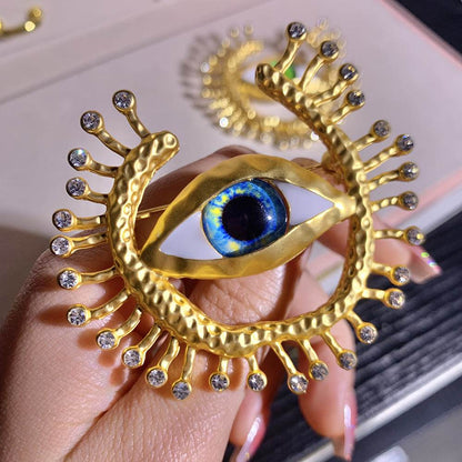 Retro Devil's Eye Brooch - Fashionable European & American Design Accessory - Buy Center