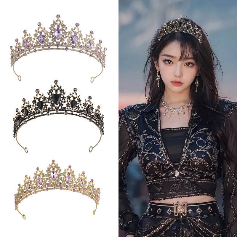 Buycenter Rhinestone Dark Crown - Baroque Halloween Dress-up Accessories - Buy Center