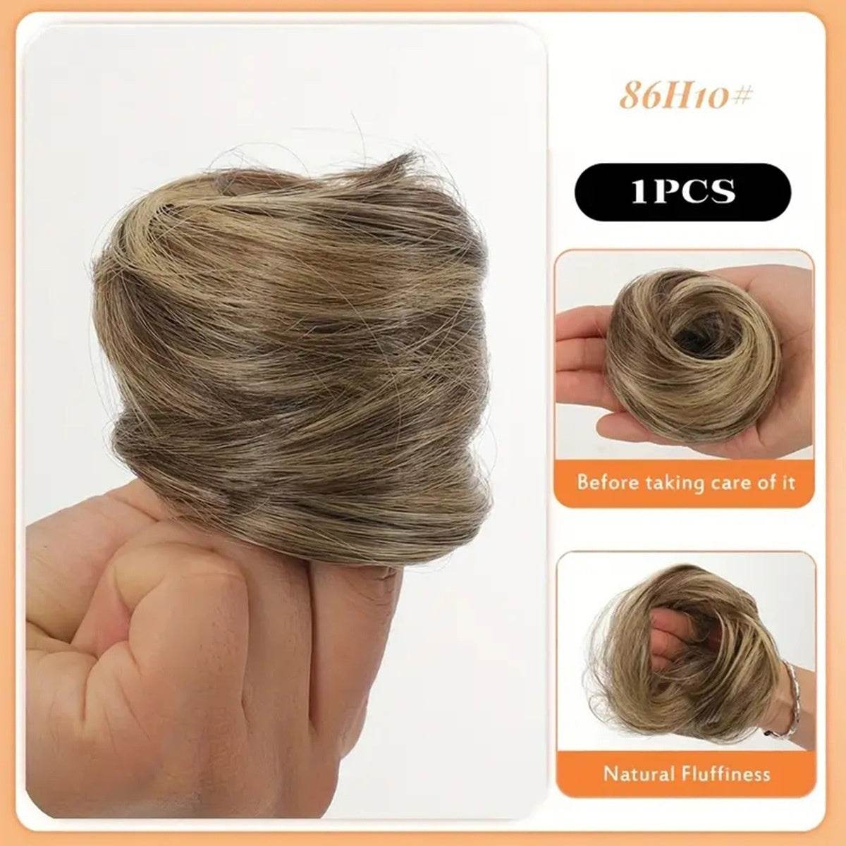 Female Hair Loop Simulation Wig - Fluffy Short Style with Rubber Band - Buy Center