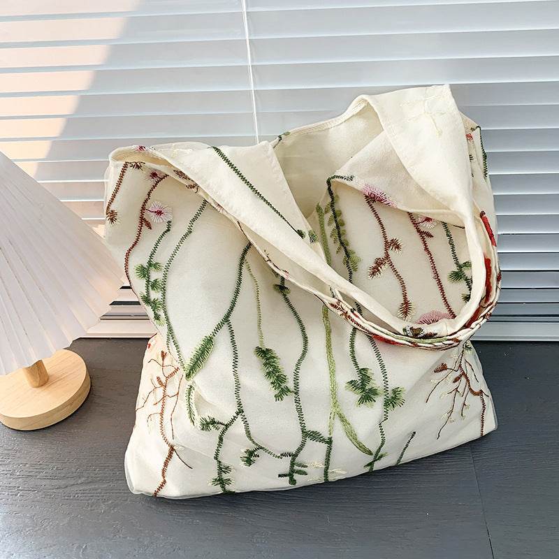 Buycenter Embroidered Canvas Bag - Stylish Holiday Schoolbag - Buy Center