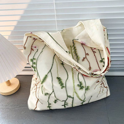 Buycenter Embroidered Canvas Bag - Stylish Holiday Schoolbag - Buy Center