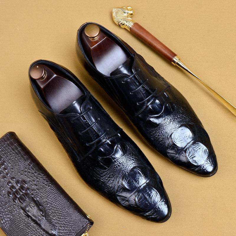 Buycenter Men's Business Suit Shoes - Pointed Leather, Comfortable Fit - Buy Center