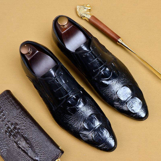 Buycenter Men's Business Suit Shoes - Pointed Leather, Comfortable Fit - Buy Center