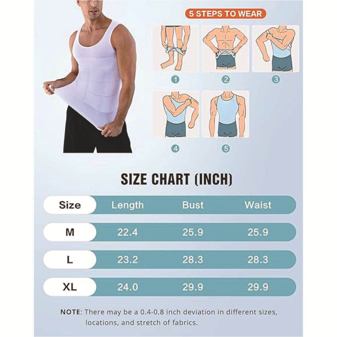Men's Body Shape Vest - Adjustable Waist Support & Shaping Functionality - Buy Center