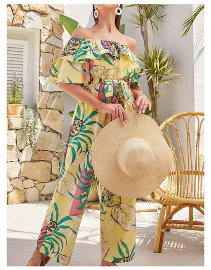 Fashion Printing Lace Up Jumpsuit - Trendy Styles for 2025 - Buy Center