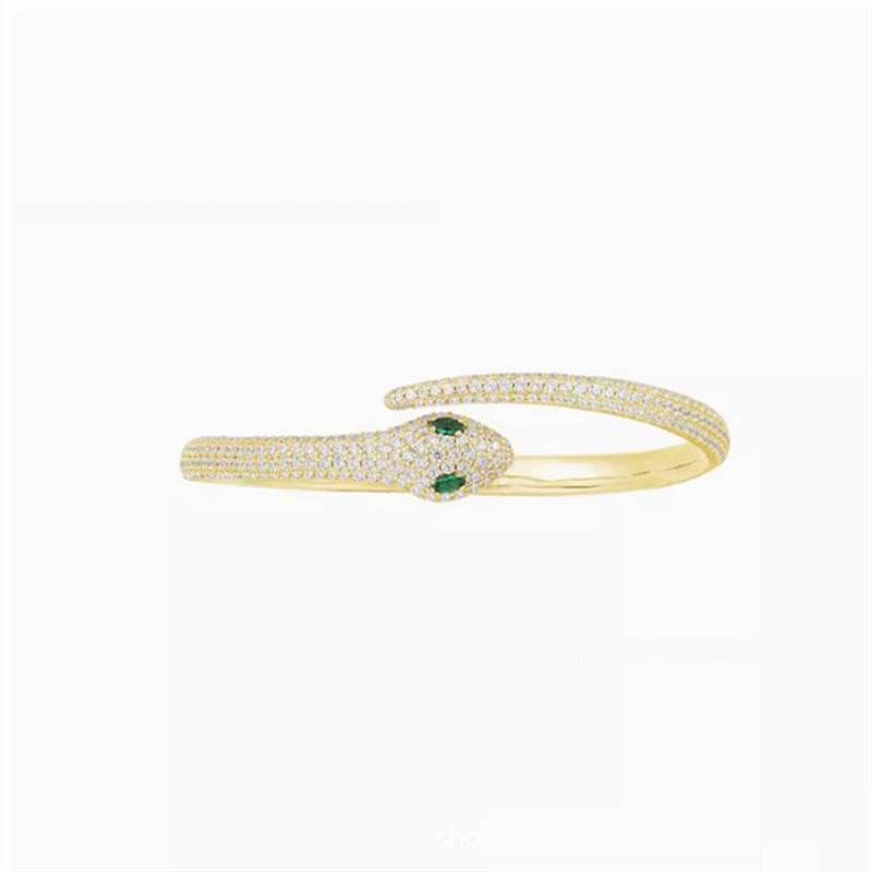 Elegant Golden Silver Snake Bracelet for Women - Adjustable Open-Ended Design - Buy Center