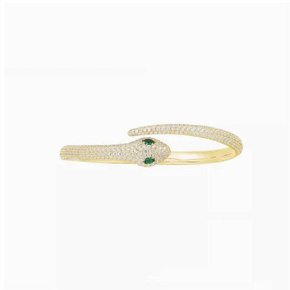 Elegant Golden Silver Snake Bracelet for Women - Adjustable Open-Ended Design - Buy Center