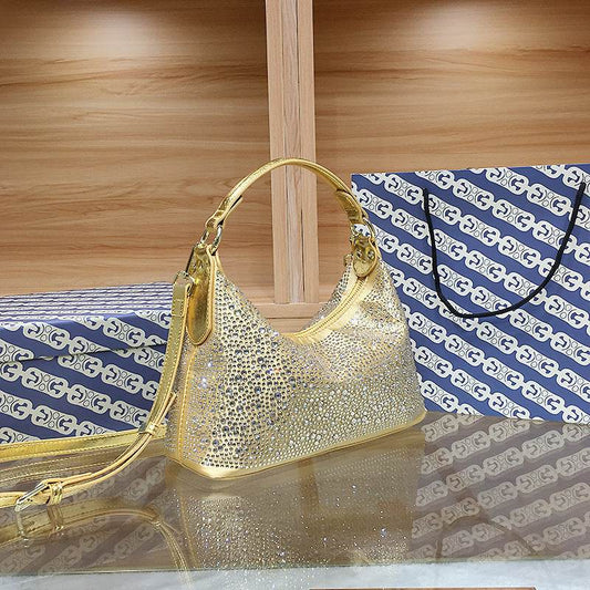 Stylish Rhinestone Tote - Large Capacity Dinner Clutch Bag for Women - Buy Center