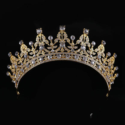 Elegant Gold & White Bridal Crown - Queen Headdress for Modern Brides - Buy Center