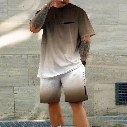 Casual Sports Short Sleeve Set for Men - Lightweight & Breathable Summer Comfort - Buy Center