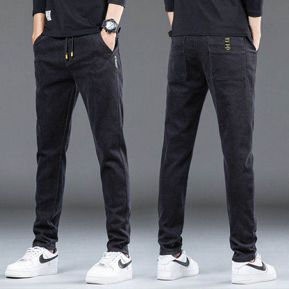 Stretch Denim Casual Men's Trousers - Lightweight & Mid Waist Design - Buy Center