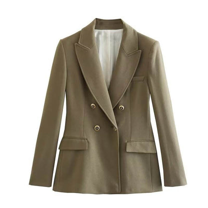 Buycenter Women's Slim-Fit Lapel Jacket - Trendy Long Sleeve Blazer - Buy Center