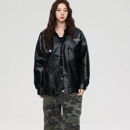 Trendy Men's Loose Polo Collar Jacket - Casual Blazer in Black & White - Buy Center