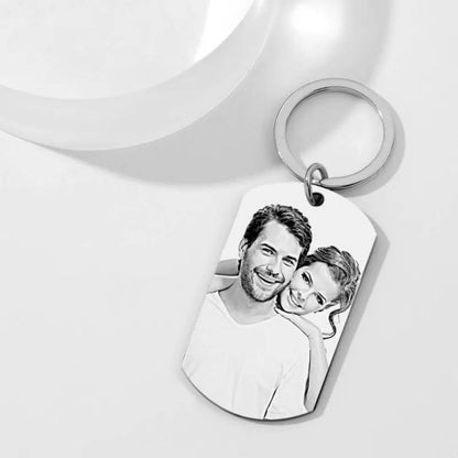 Personalized S925 Sterling Silver Keychain - Custom Photo Pendant Gift - Buy Center