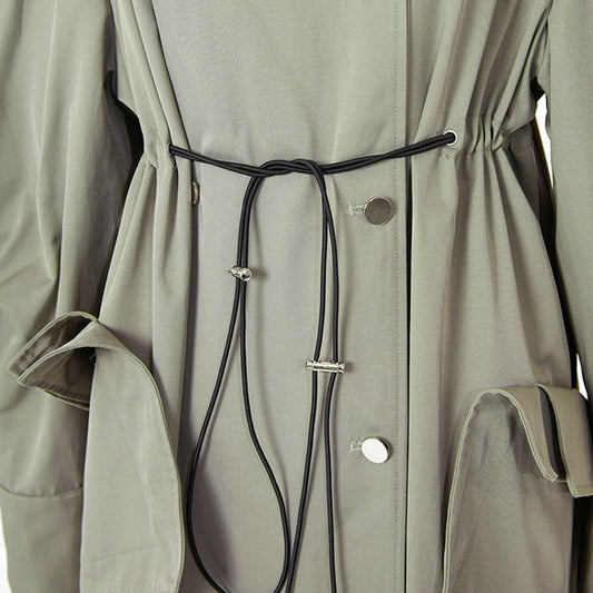 Trendy Women's Elastic Waisted Trench Coat - Autumn Street Style 2025 - Buy Center