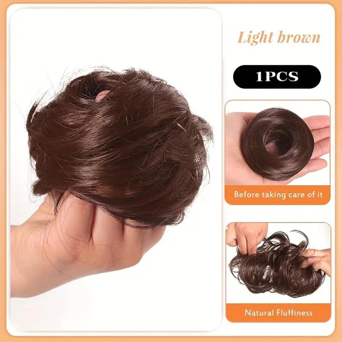 Female Hair Loop Simulation Wig - Fluffy Short Style with Rubber Band - Buy Center