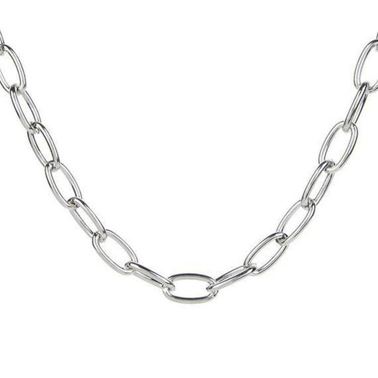 Simple Thick Chain Necklace for Women - Retro Adjustable Style & Earrings - Buy Center