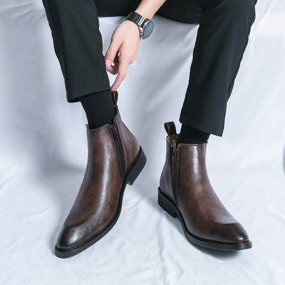 Retro Plus Size Short Boots for Men - Casual Fashion in Black & Brown - Buy Center