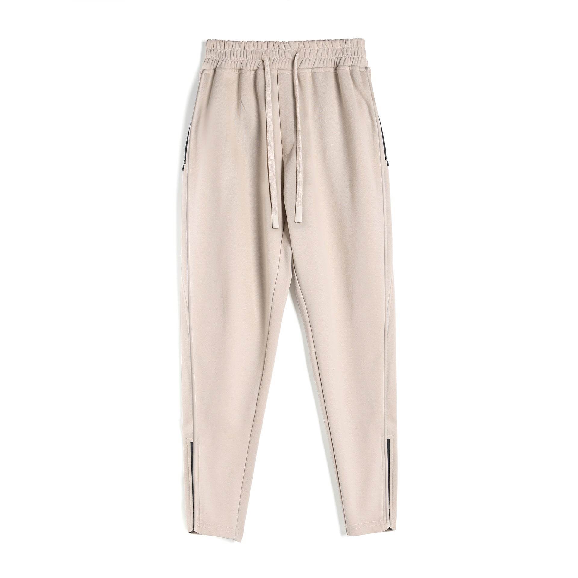 Slim Fit Zipper Ankle Banded Pants - Stylish Cropped Sports Trousers - Buy Center