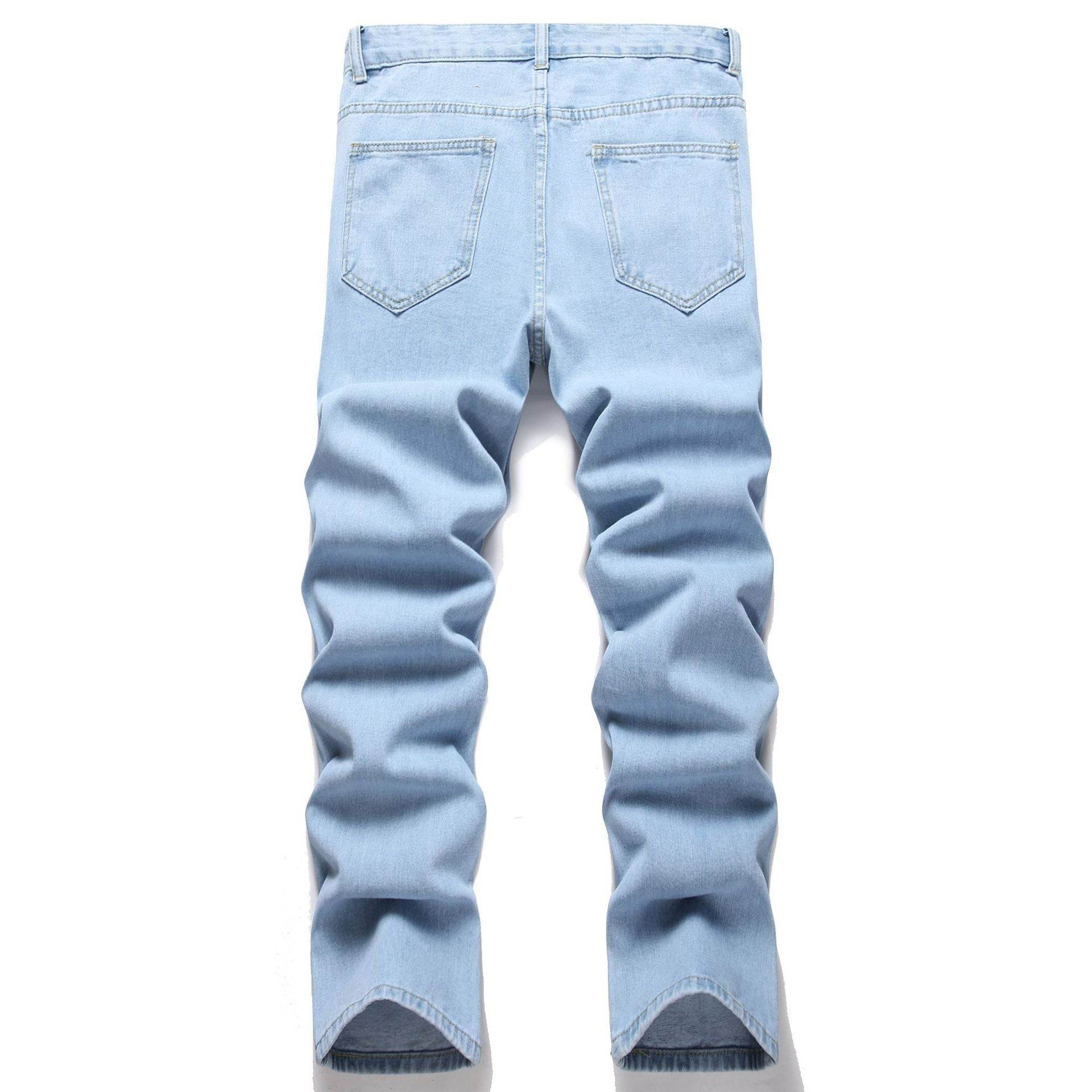 Fashionable Embroidered Men's Jeans - Stylish Casual Cotton Pants - Buy Center