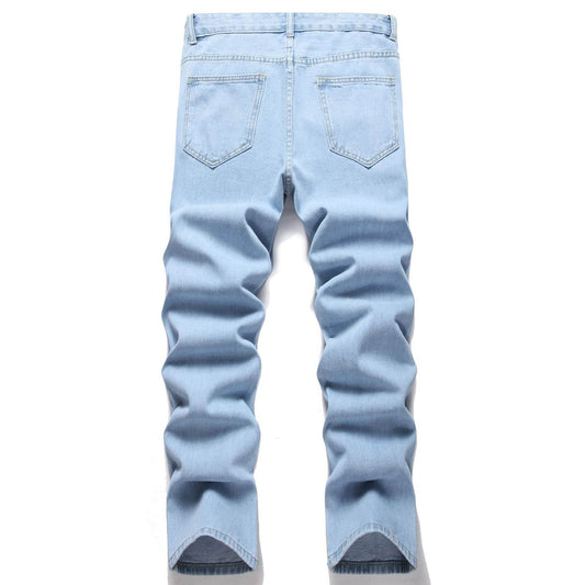 Fashionable Embroidered Men's Jeans - Stylish Casual Cotton Pants - Buy Center