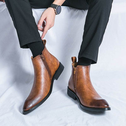 Retro Plus Size Short Boots for Men - Casual Fashion in Black & Brown - Buy Center