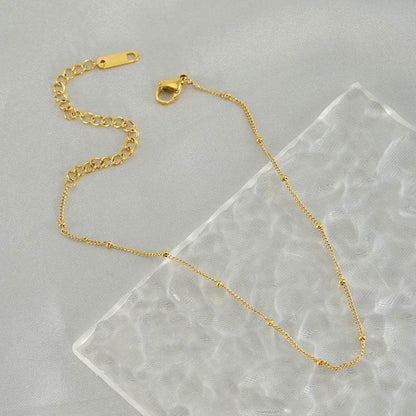 Elegant Stainless Steel Bead Anklet - Geometric Design for Women - Buy Center