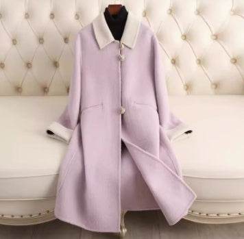 Buycenter Women's Cashmere Coat - Loose Fitting Trench in Soft Colors - Buy Center
