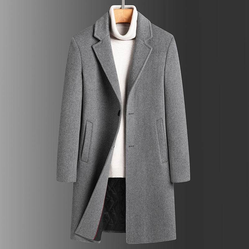 Winter Woolen Men's Slim Trench Coat - Thick Warm Casual Jacket 2025 - Buy Center