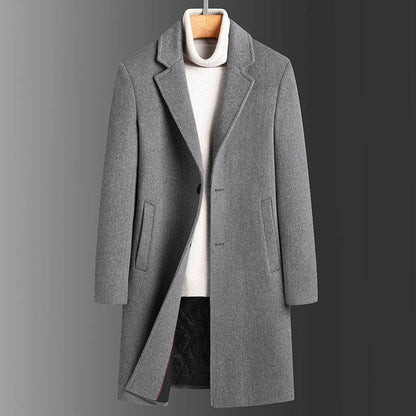 Winter Woolen Men's Slim Trench Coat - Thick Warm Casual Jacket 2025 - Buy Center