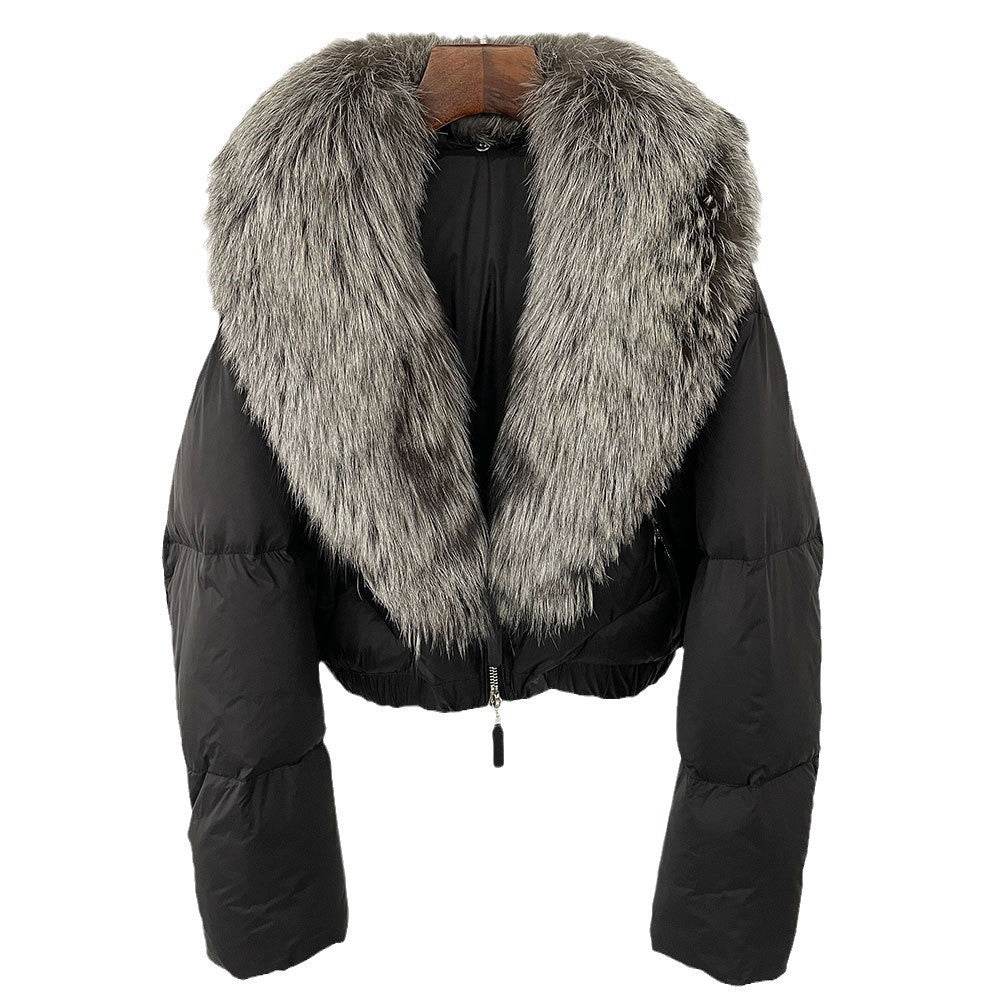Luxurious Fox Fur Collar Down Jacket - Thick Stylish Coat for Women - Buy Center