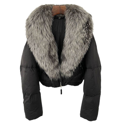 Luxurious Fox Fur Collar Down Jacket - Thick Stylish Coat for Women - Buy Center