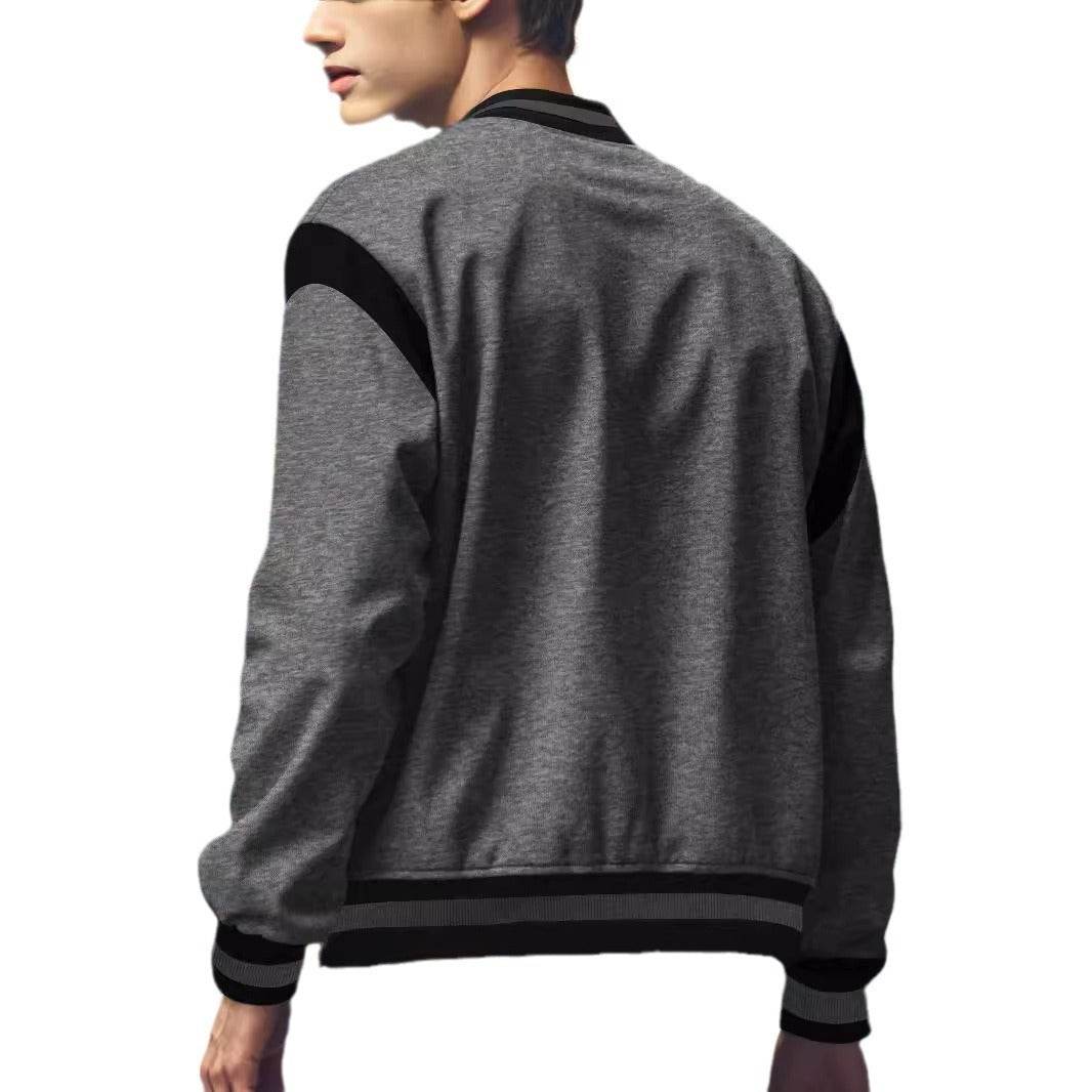 Buycenter Men’s Stitching Buckle Baseball Coat - Trendy Slim Fit Jacket - Buy Center