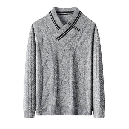 Buycenter Men's Thickened V-Neck Woolen Sweater - Warm Winter Pullover - Buy Center