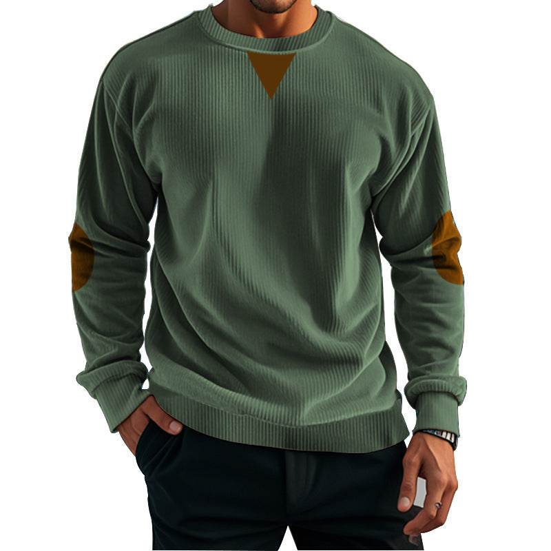 Buycenter Stand Collar Corduroy Sweater for Men - Long Sleeve Pullover - Buy Center