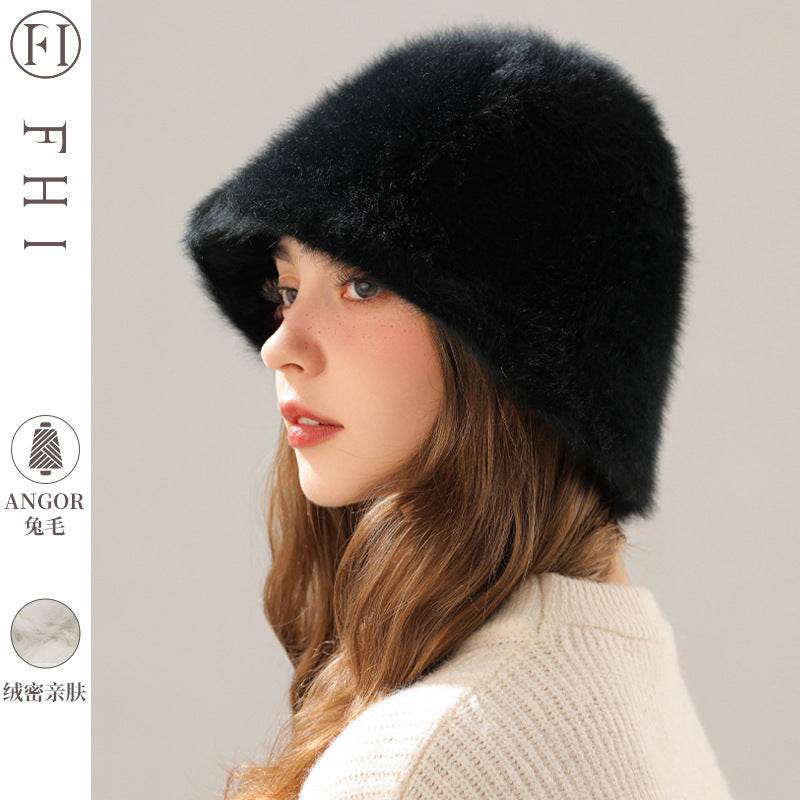 Big Head Rabbit Plush Hat - Milky White, Cozy Fashion for Women - Buy Center