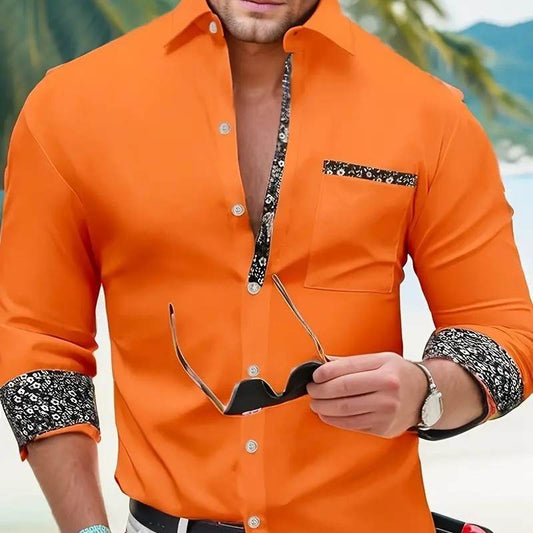 Fashion Loose Men's Long Sleeve Shirt - Breathable Pocket Design for Style - Buy Center