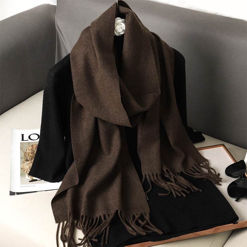 Solid Color Cashmere-like Scarf for Women - Warm, Quick-Drying Shawl - Buy Center