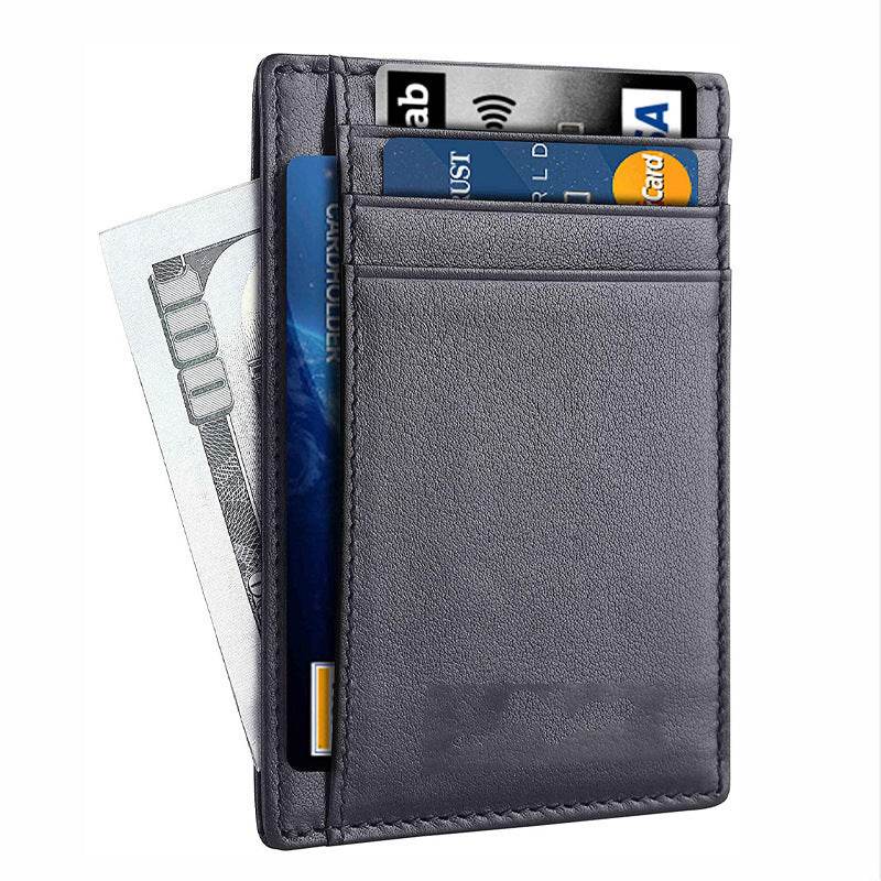 Men's Genuine Leather Anti-Theft Card Holder - Stylish & Secure Wallet - Buy Center