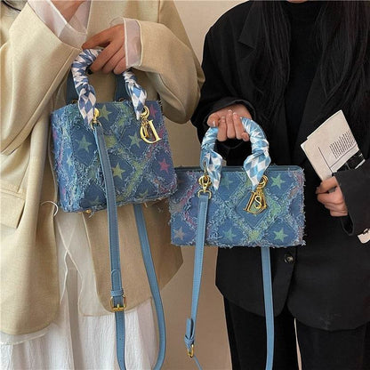 Women's Korean-Style Denim Handbag - Chic Crossbody Tote for Every Outfit - Buy Center