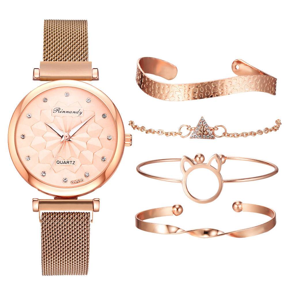 Women's Milan Mesh Strap Watch - Elegant with 4 Colorful Bracelets - Buy Center