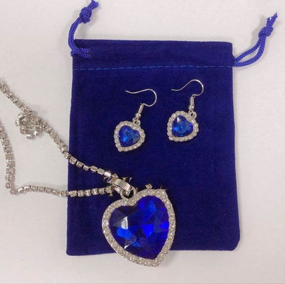 Buy Center Ocean Heart Blue Love Pendant Necklace - Stylish 45cm Jewelry Set - Buy Center