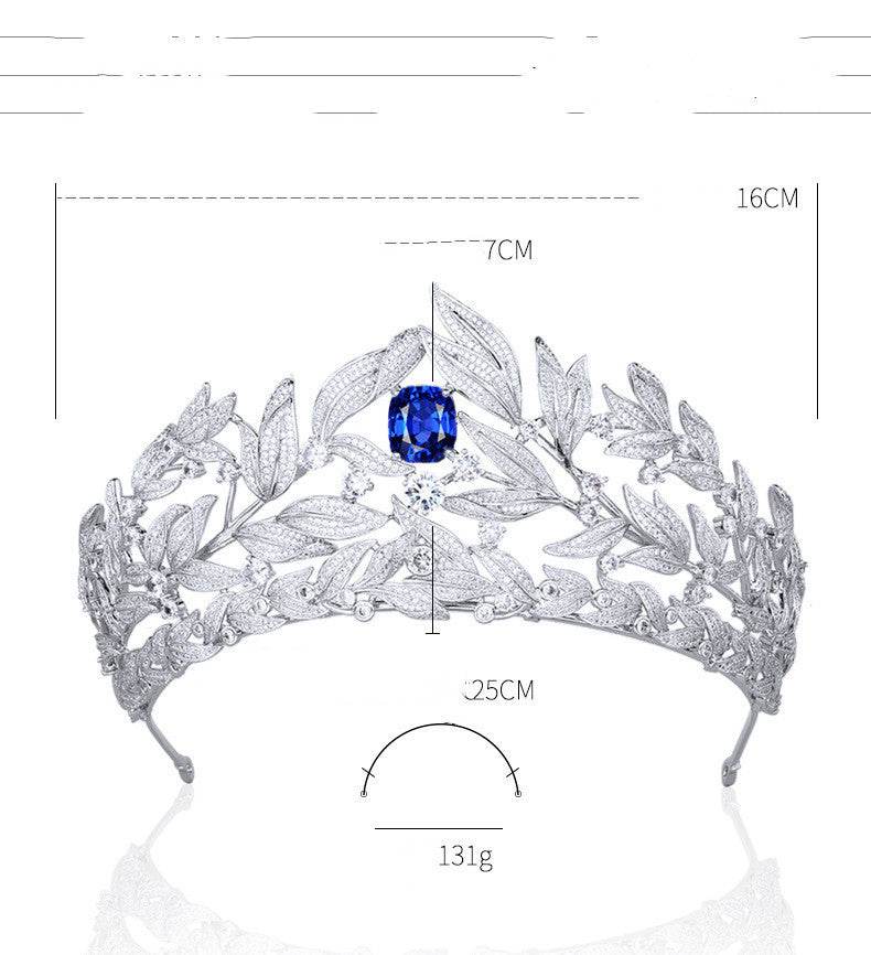 Sapphire Crown Copper Headdress - AAA Zircon Bridal Jewelry Set 2025 - Buy Center