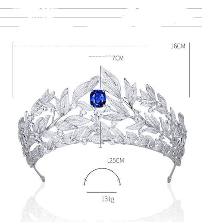 Sapphire Crown Copper Headdress - AAA Zircon Bridal Jewelry Set 2025 - Buy Center