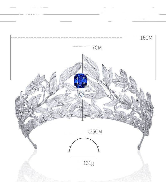 Sapphire Crown Copper Headdress - AAA Zircon Bridal Jewelry Set 2025 - Buy Center