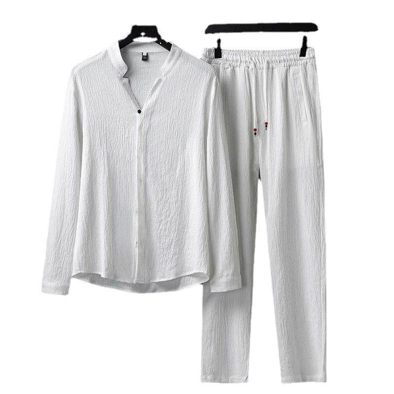 Buycenter Chinese Style Tang Suit - Plus Size Long Sleeve Two-Piece Set - Buy Center