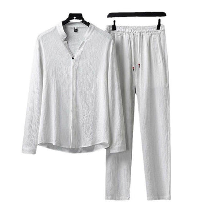 Buycenter Chinese Style Tang Suit - Plus Size Long Sleeve Two-Piece Set - Buy Center